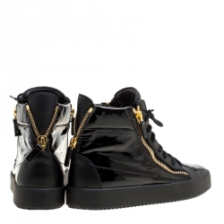 Pre Owned Giuseppe Zanotti Black Patent Leather High Top Sneakers Size 40