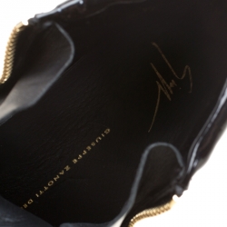 Pre Owned Giuseppe Zanotti Black Patent Leather High Top Sneakers Size 40