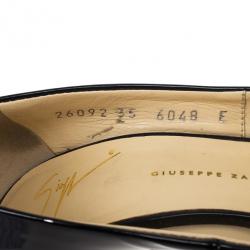 مملوكة مسبقًا Giuseppe Zanotti Black Patent Open Toe Pumps 35