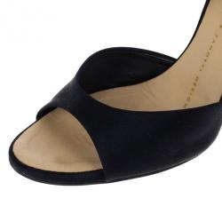 Pre Owned Giuseppe Zanotti Black Open Toe Ankle Strap Sandals Size 36.5