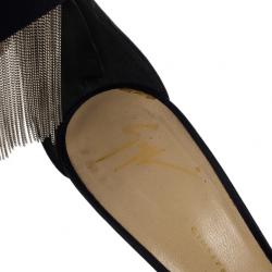 Pre Owned Giuseppe Zanotti Black Open Toe Ankle Strap Sandals Size 36.5