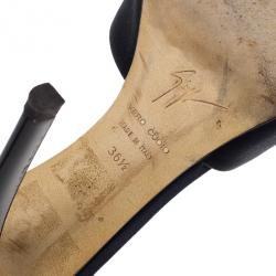 Pre Owned Giuseppe Zanotti Black Open Toe Ankle Strap Sandals Size 36.5