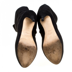 Pre Owned Giuseppe Zanotti Black Suede Knee Boots Size 39