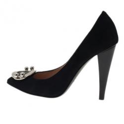 Pre Owned Giuseppe Zanotti Black Suede Pumps Size 37.5