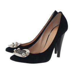 Pre Owned Giuseppe Zanotti Black Suede Pumps Size 37.5