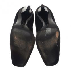 Pre Owned Giuseppe Zanotti Black Suede Pumps Size 37.5