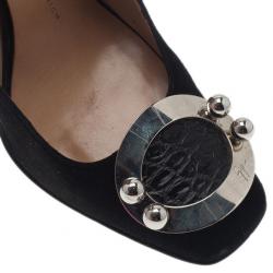 Pre Owned Giuseppe Zanotti Black Suede Pumps Size 37.5