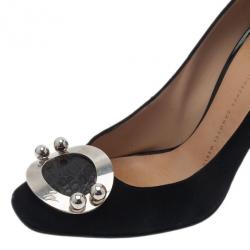 Pre Owned Giuseppe Zanotti Black Suede Pumps Size 37.5