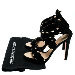 مملوكة مسبقًا صندل جوسيبي زانوتي سيور كاحل متعاكسة سويدي أسود مقاس 38.5