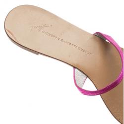 Pre Owned Giuseppe Zanotti Shocking Pink Toe Ring Sandals Size 41