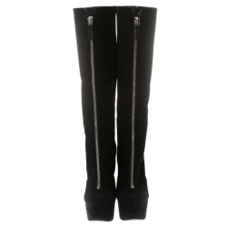 مملوكة مسبقًا Giuseppe Zanotti Black Suede Knee Length Platform Boots Size 39