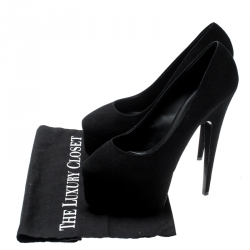 مملوكة مسبقًا حذاء كعب عالي جوسيبي زانوتي سويدي أسود نعل سميك مقاس 40