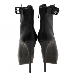 Pre Owned حذاء بوت كاحل جوسيبي زانوتي سيور نعل سميك جل دأسود مقاس 38.5