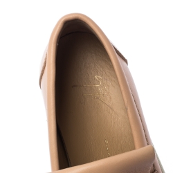 Pre Owned Giuseppe Zanotti Beige Fringed Leather Slip On Sneakers Size 36