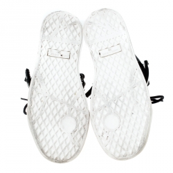 Pre Owned Giuseppe Zanotti Black Leather Double Chain High Top Sneakers Size 38