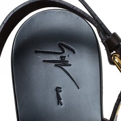 Pre Owned صندل جوسيبي زانوتي جلد بني داكن بحزام كاحل مقاس 41