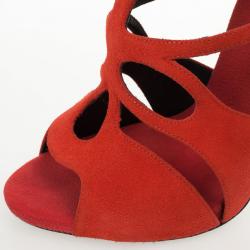 Pre Owned Giuseppe Zanotti Orange Suede Butterfly Cutout Sandals Size 38