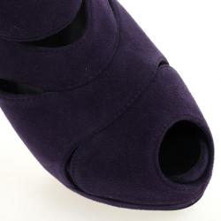 Pre Owned Giuseppe Zanotti Purple Suede Wave-Cutout Booties Size 39.5 