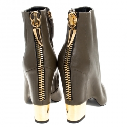 Pre Owned حذاء بوت كاحل جوسيبي زانوتي مقدمة مدببة لمسات سحاب صناعي جلد أسود مقاس 40.5