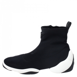 Pre Owned Giuseppe Zanotti Black Stretch Fabric High Top Sneakers Size 40