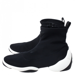 Pre Owned Giuseppe Zanotti Black Stretch Fabric High Top Sneakers Size 40