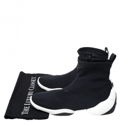 Pre Owned Giuseppe Zanotti Black Stretch Fabric High Top Sneakers Size 40