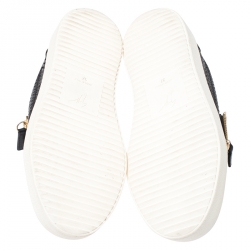 Pre Owned Giuseppe Zanotti Black Python Embossed Leather May London Low Top Sneakers Size 37