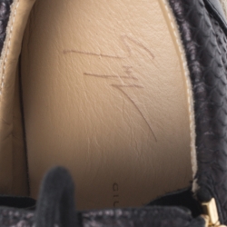 Pre Owned Giuseppe Zanotti Black Python Embossed Leather May London Low Top Sneakers Size 37