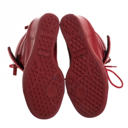 Pre Owned Giuseppe Zanotti Red Leather Jennifer Wedge Sneakers Size 37.5