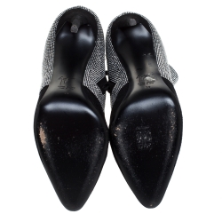 Pre Owned Giuseppe Zanotti Black Suede Silver Stud Embellished Platform Ankle Boots Size 39