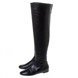 Pre Owned Giuseppe Zanotti Black Leather Over The Knee Boots Size 36