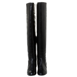 Pre Owned Giuseppe Zanotti Black Leather Over The Knee Boots Size 36