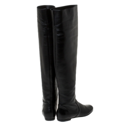 Pre Owned Giuseppe Zanotti Black Leather Over The Knee Boots Size 36