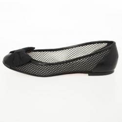 Pre Owned Giuseppe Zanotti Black Mesh Bow Flats Size 39