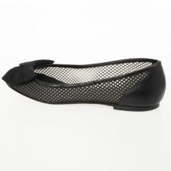 Pre Owned Giuseppe Zanotti Black Mesh Bow Flats Size 39