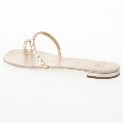 Pre Owned Giuseppe Zanotti Embellished Toe Ring Flat Sandals Size 39.5