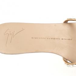 Pre Owned Giuseppe Zanotti Embellished Toe Ring Flat Sandals Size 39.5