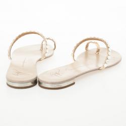 Pre Owned Giuseppe Zanotti Embellished Toe Ring Flat Sandals Size 39.5