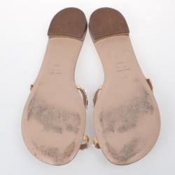 Pre Owned Giuseppe Zanotti Embellished Toe Ring Flat Sandals Size 39.5