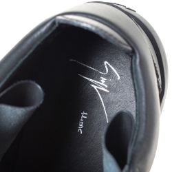 Giuseppe Zanotti Black Matte Leather High Top Lace Up Sneakers 44