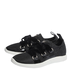 Pre Owned Giuseppe Zanotti Black Lurex And Velvet Maggie Slip On Sneakers Size 41