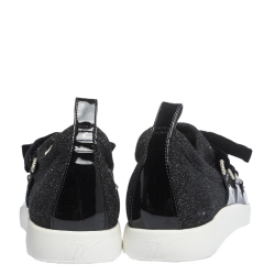 Pre Owned Giuseppe Zanotti Black Lurex And Velvet Maggie Slip On Sneakers Size 41