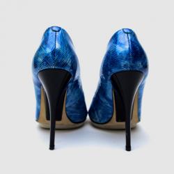 Pre Owned Giuseppe Zanotti Blue Open Toe Pumps Size 36