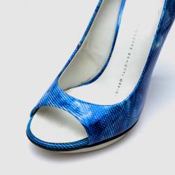 Pre Owned Giuseppe Zanotti Blue Open Toe Pumps Size 36