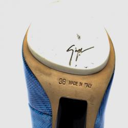 Pre Owned Giuseppe Zanotti Blue Open Toe Pumps Size 36