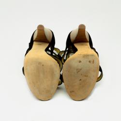 Pre Owned Giueseppe Zanotti Black Suede Strappy Gladiator Sandals Size 37.5