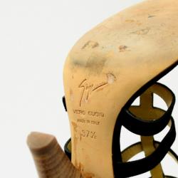 Pre Owned Giueseppe Zanotti Black Suede Strappy Gladiator Sandals Size 37.5