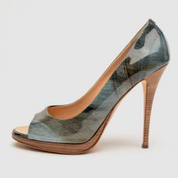 Pre Owned Giuseppe Zanotti Taz 100 Plato Sand Peep Toe Pumps Size 39