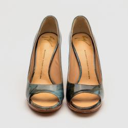 Pre Owned Giuseppe Zanotti Taz 100 Plato Sand Peep Toe Pumps Size 39