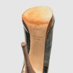 Pre Owned Giuseppe Zanotti Taz 100 Plato Sand Peep Toe Pumps Size 39